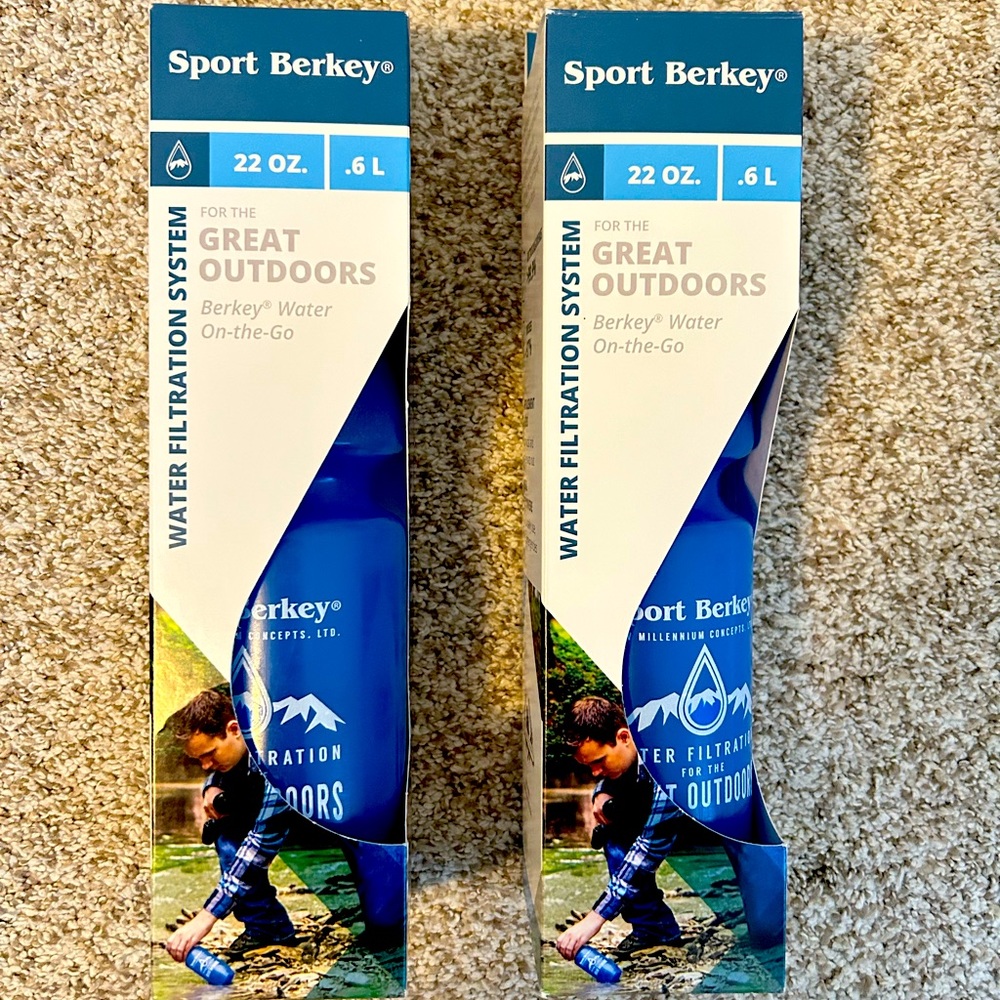 Two brand new Sport Berkey Water Bottles